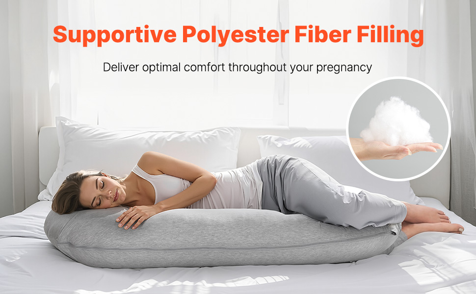 Подушка для вагітних VEVOR C-подібної форми, 133x63x21 см, знімний та пральний чохол, підтримка спини, живота, стегон та ніг