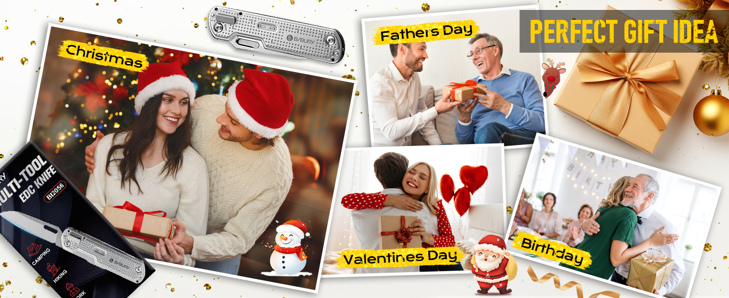 Мультитул BIBURY: тактичний ніж для виживання, EDC, подарунок для чоловіків, мультиінструмент для туризму та повсякденного використання