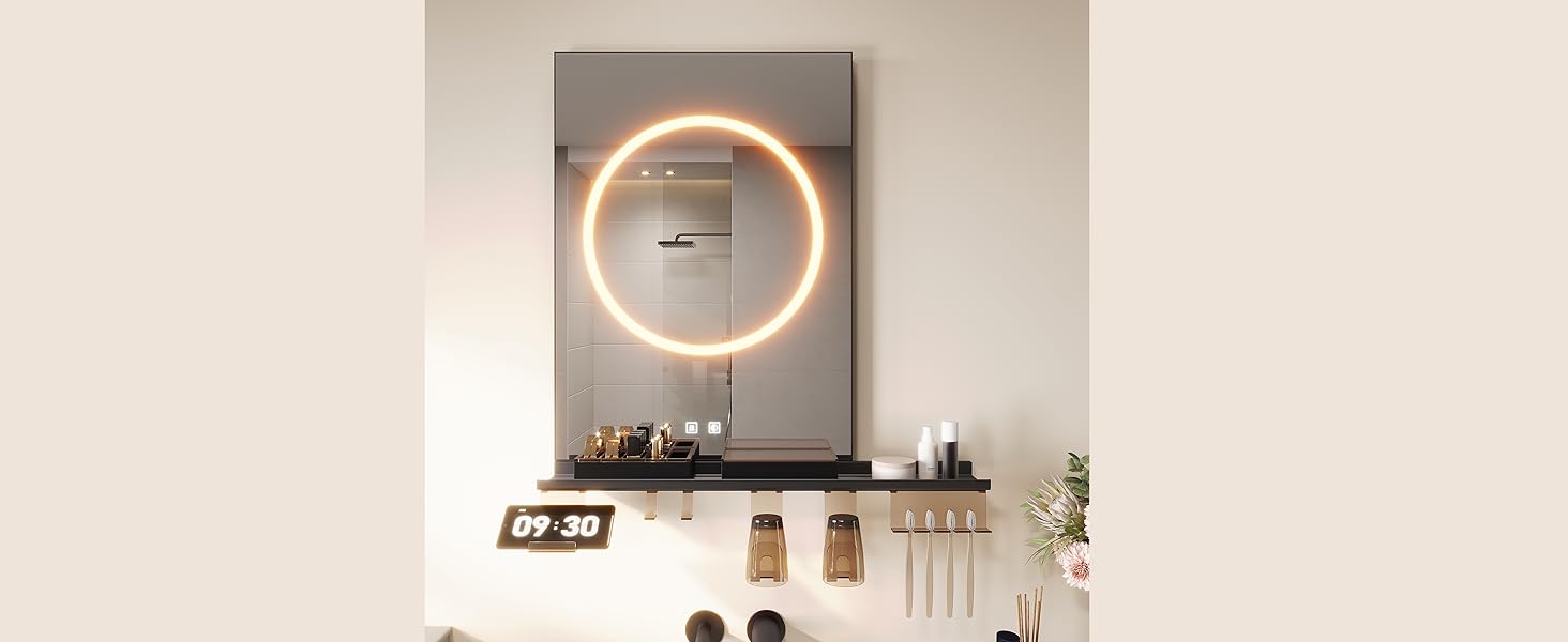 Дзеркало для ванної кімнати SONNI з підсвічуванням 60x40 см, LED, IP44, білий