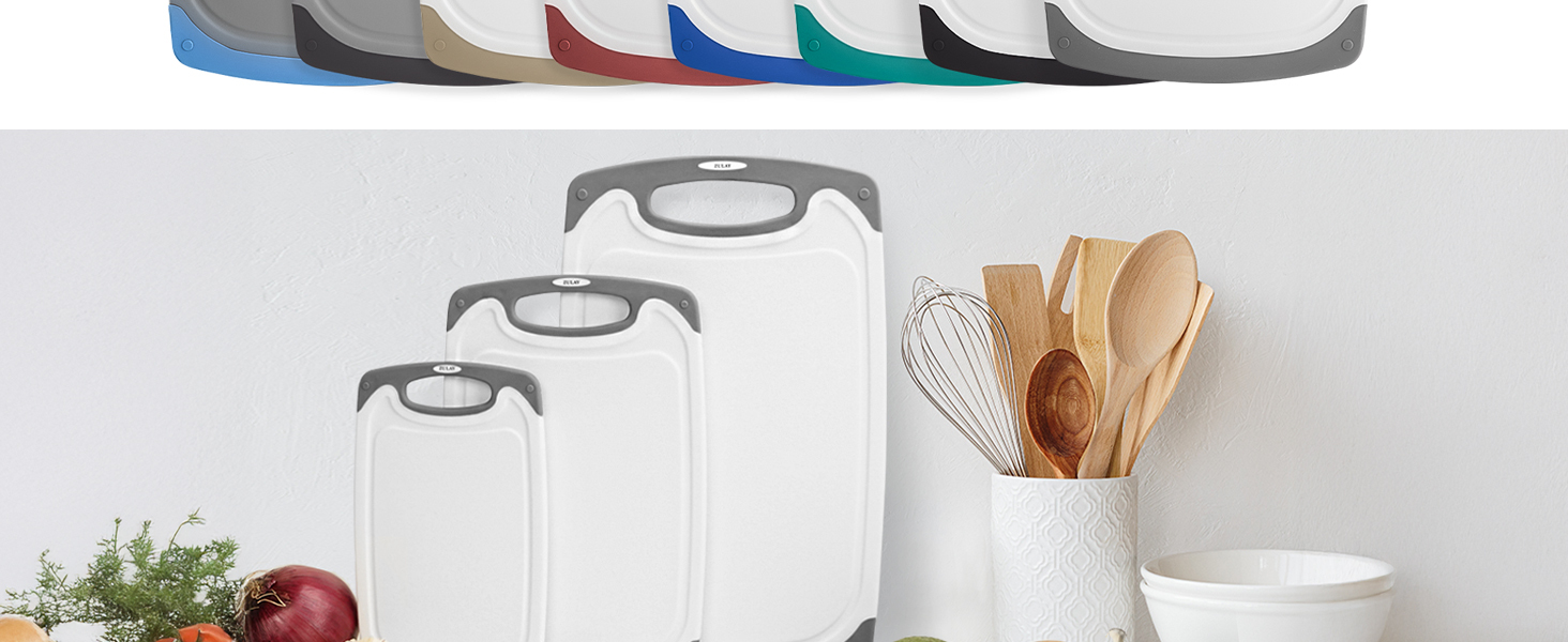 Набір з 3 дерев'яних обробних дощок Zulay Kitchen, пластик, з жолобками для соку, стійкі до ковзання, для кухні