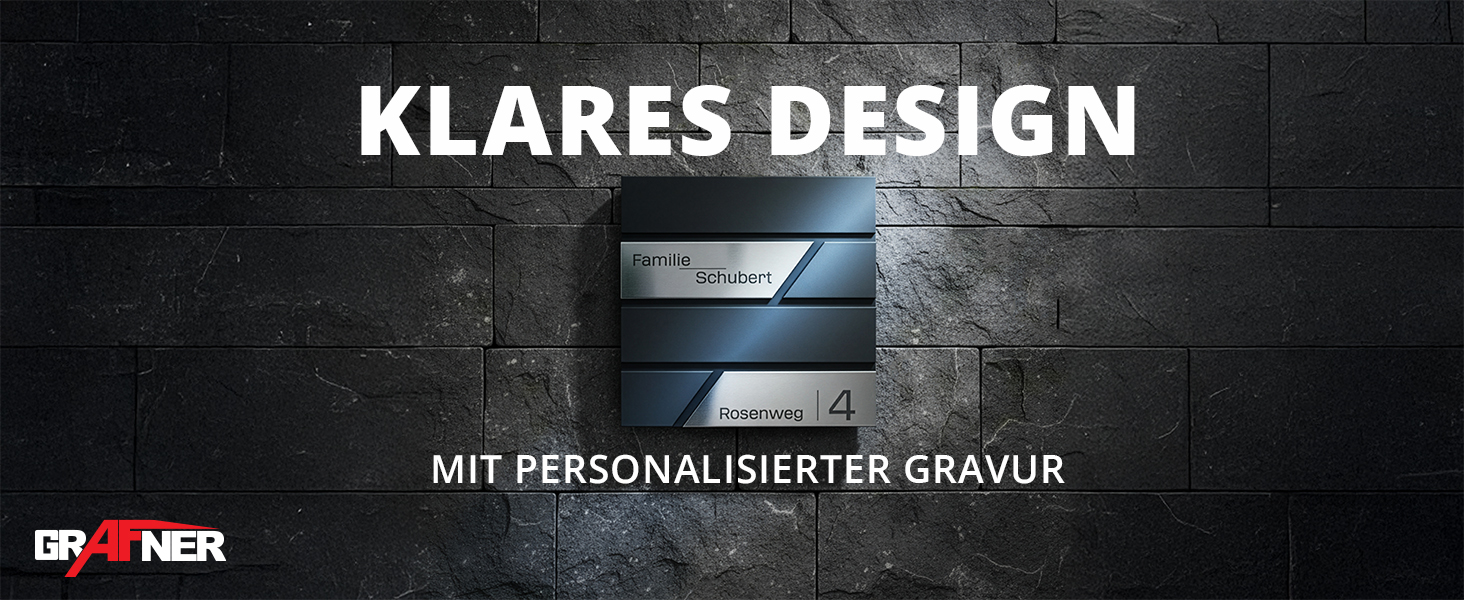 Поштовий ящик Grafner Premium персоналізований RAL 7016 з газетницею та 2 ключами, антрацитовий, з гравіюванням (ім'я, вулиця, номер будинку), комплект для монтажу