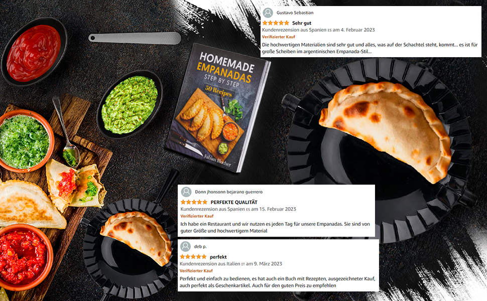 Форма для емпанада Tortillada Formen 15.5 см + Набір 7 предметів (рецепти, соусниці, вирізка, ніж)