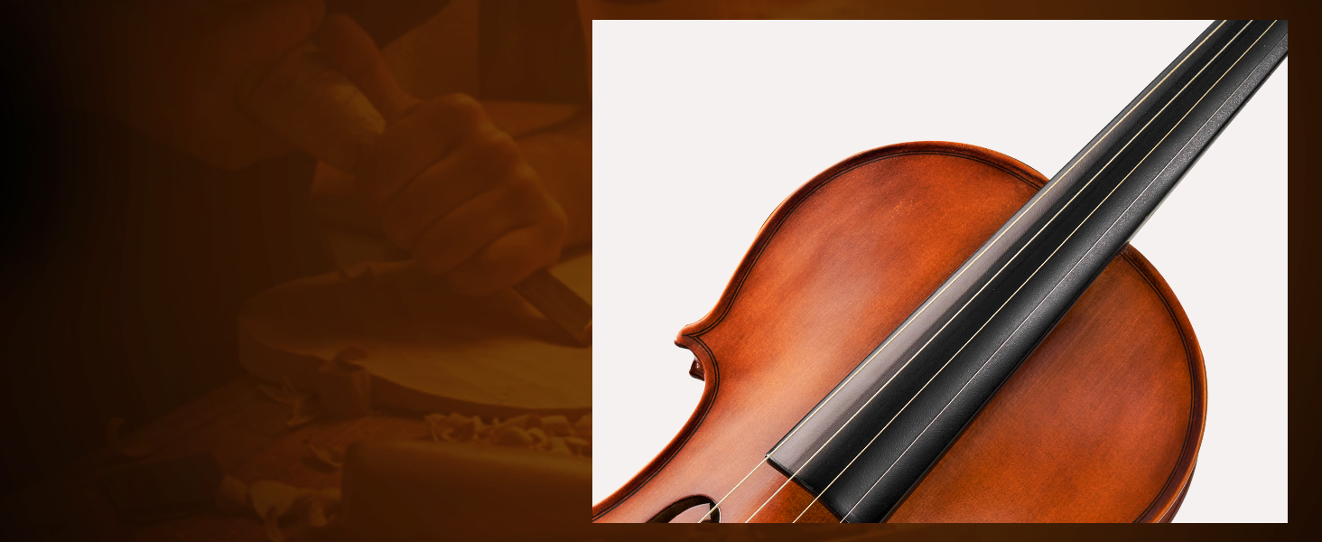 Скрипка Vangoa 4/4 з масиву дерева, набір для початківців, акустична, з кейсом, підставкою, смолою, струнами, інструкцією, демпфером, наклейками для нот, для дорослих, дітей та підлітків