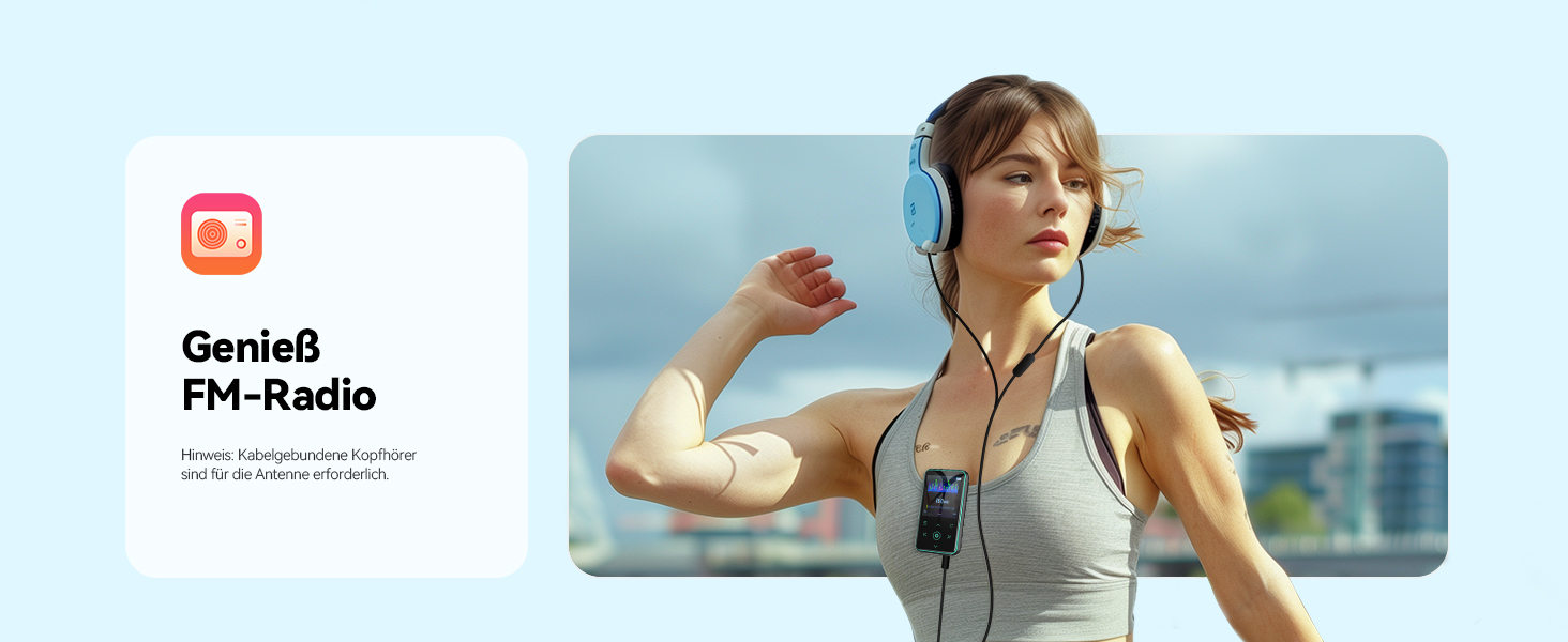 MP3 плеєр AGPTEK 64GB Bluetooth 5.3 з кліпсою для спорту, 1.8