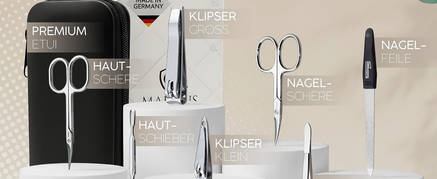 Набір для манікюру marQus Solingen з екошкіри 7 предметів - якісний сталевий набір для жінок та чоловіків