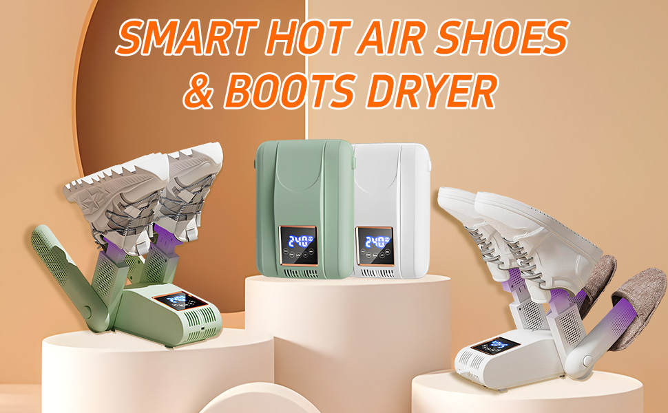 Електричний сушильник для взуття Schuhtrockner на 2 пари з таймером та UV-лампою, для футболок та лижних черевиків, білий