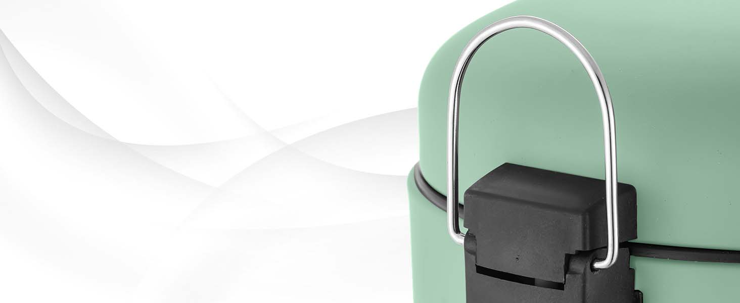 Сміттєве відро Ribelli 30 л з нержавіючої сталі, з педальним механізмом, з внутрішнім відром, м'яке закриття, сортування сміття, кругле (м'ятний)