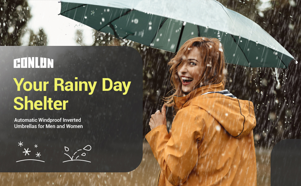 Чоловічий складаний парасолька Conlun Kompakter, штормостійкий, автоматичний, чорний (117 см)
