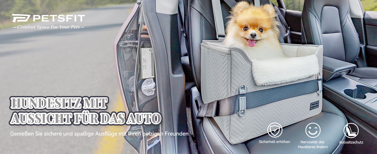 Автомобільний лежак для собак Petsfit - безпечний та зручний, сірий