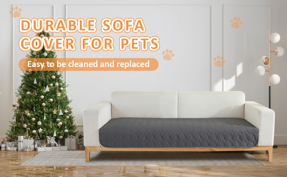 Водонепроникний килимок для собак, 76 x 178 см, великий, миючий, з антиковзним покриттям, м'який, для великих та маленьких собак, захист меблів, сірий