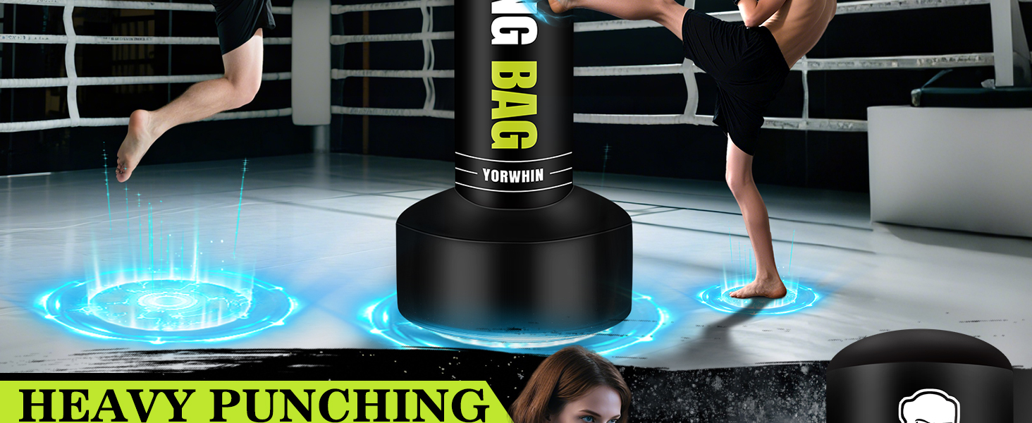 Надувний боксерський мішок для дорослих, стоячий боксерський мішок, самостійний мішок для кікбоксингу, обладнання для тренувань MMA, Муай Тай, фітнесу (стиль Power Punch A)