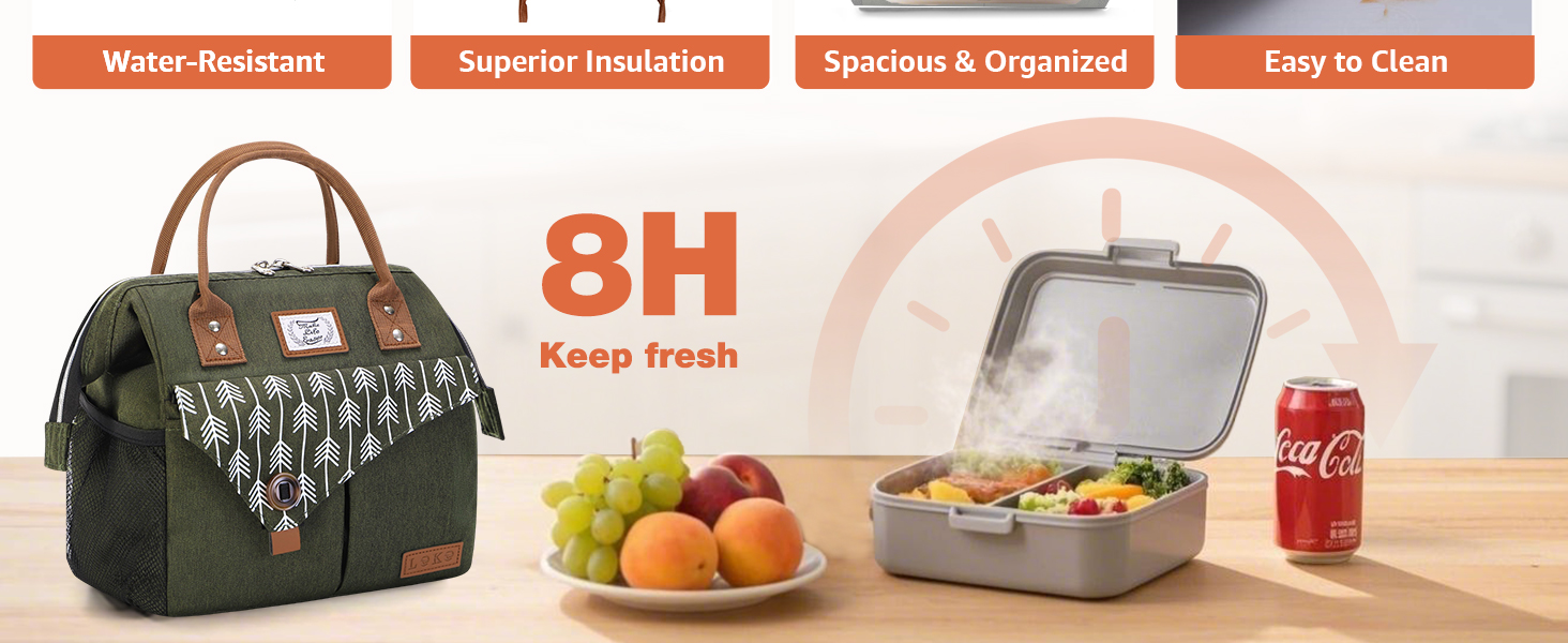 Термосумка Lekesky для жінок - об'єм 11л, зелена