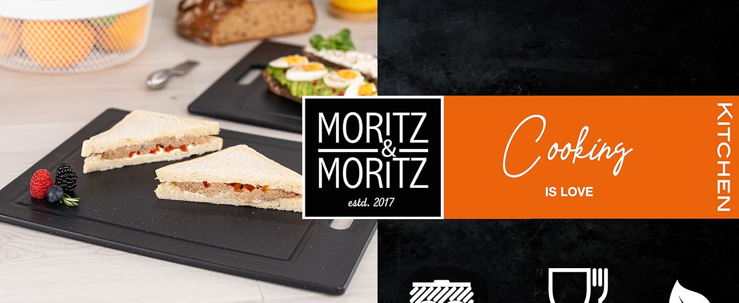 Набір дерев'яних обробних дощок Moritz & Moritz з гранітним дизайном, 25 x 15 см, BPA free, для сніданку, гігієнічний, придатний для миття в посудомийній машині (4 шт.)