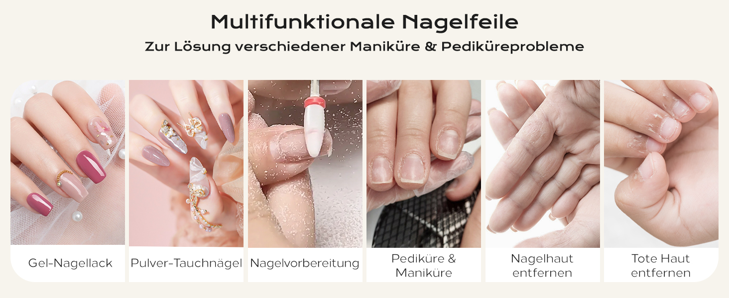 Професійний набір для фрезерування нігтів Nagelfräser: 45000 обертів, акумулятор 10H, LCD-дисплей, регулювання напрямку обертання, чорний