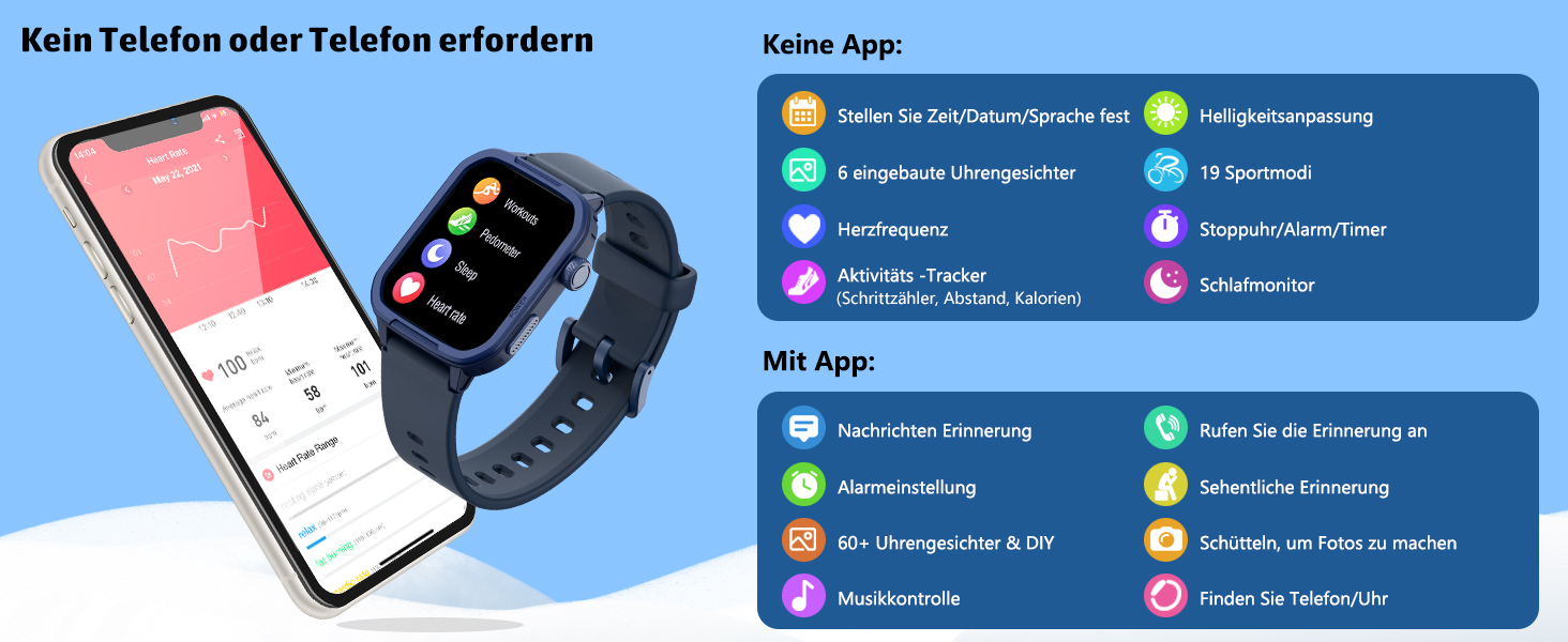 Дитячий розумний годинник Kinder Smartwatch для хлопчиків та дівчаток. Активність, серцевий ритм, сон, IP68, водонепроникність, 19 спортивних режимів.