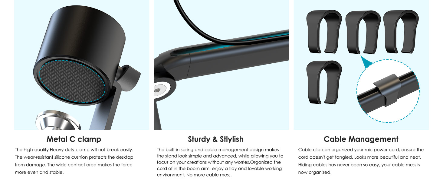 Кріплення для мікрофона YOUSHARES з поп-фільтром - настільний кронштейн для Shure SM7dB та інших мікрофонів