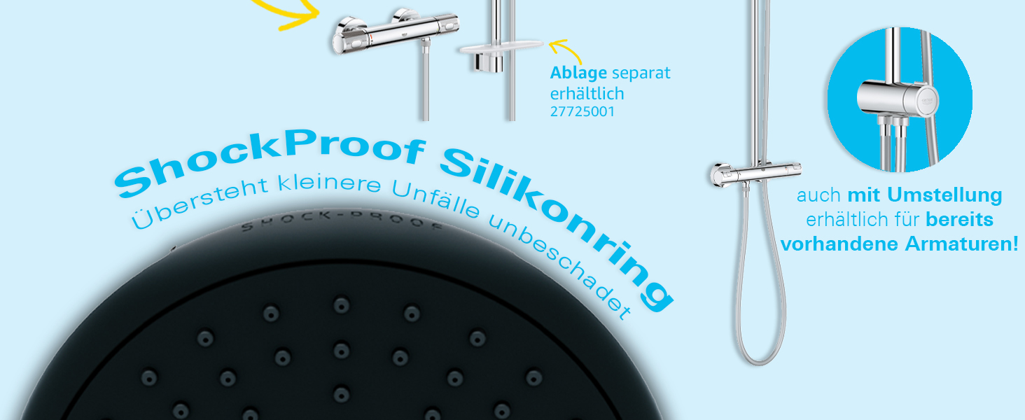 Душовий набір GROHE Vitalio 110, 2 режими, круглий, 14 л/хв, хром, 150 см шланг, захист від падінь, 26972001