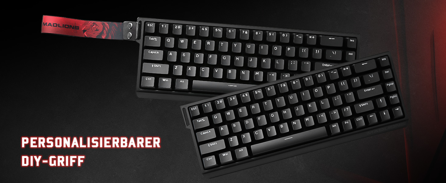 Механічна ігрова клавіатура YUNZII MADLIONS MAD68 з провідним підключенням, Hall Effect, PBT клавіші, RGB підсвічуванням, 8K polling rate (Black, Magnetic Amber Pro Switch)