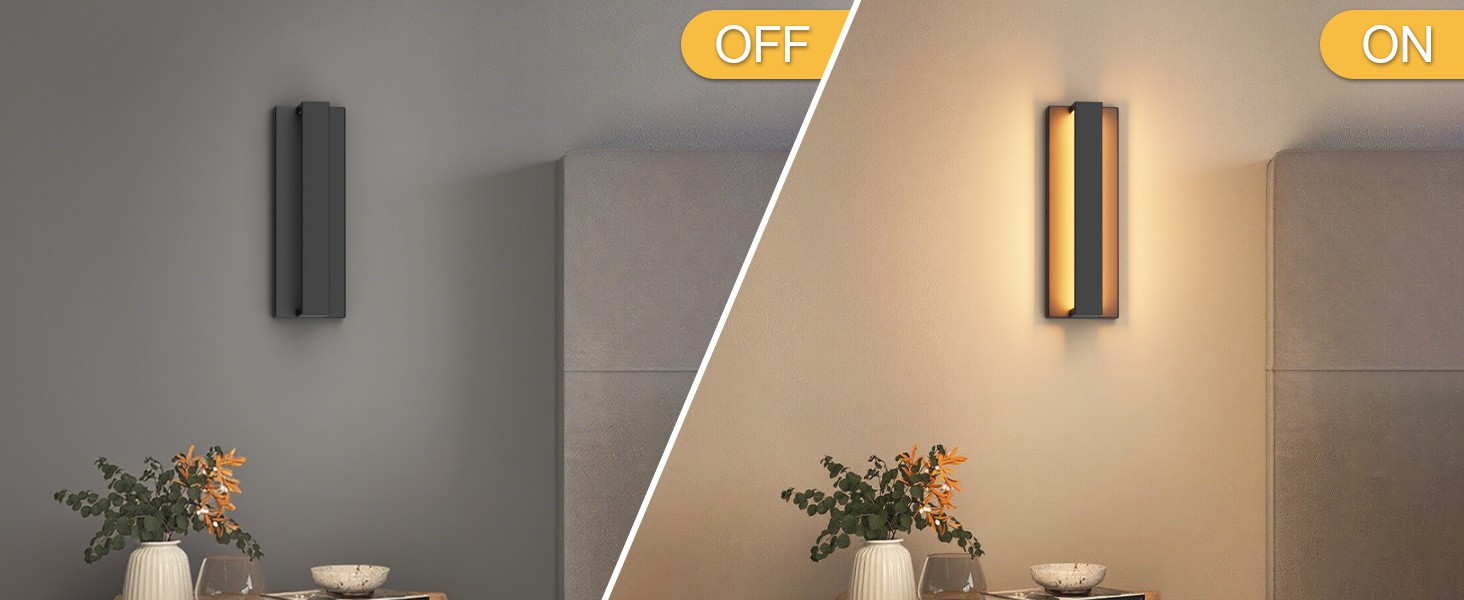 Klighten LED стінна лампа 16W, чорна, для дому, тепле світло 3000K, з алюмінію та нержавіючої сталі