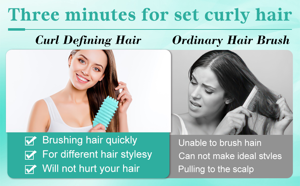 Щітка для локонів Lockenbürste – антистатична стилінг-щітка з вентиляційним дизайном для мокрого та сухого волосся, ідеальна для кучерявого волосся та додання об'єму (зелена)