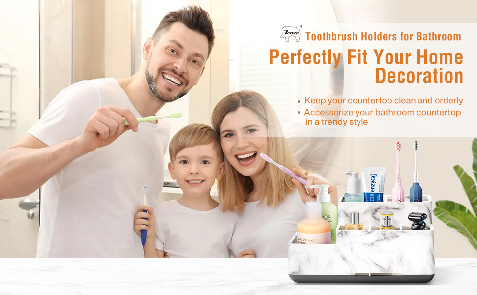Підставка для зубних щіток, органайзер для ванної кімнати з 6 відділеннями, електрична, з дренажними отворами, для сім'ї