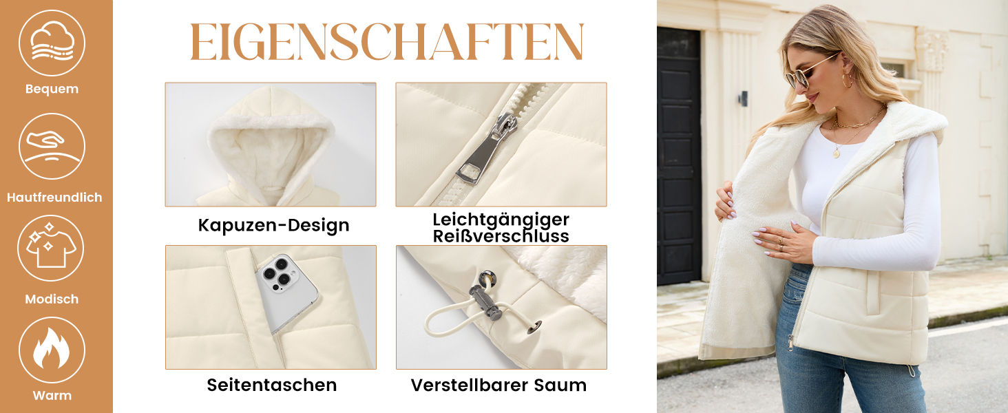 Жіноча флісова жилетка CMTOP з капюшоном. Тепла, легка, безрукавна куртка на блискавці. Ідеальна для осені та зими. З кишенями, чорного кольору, розмір M