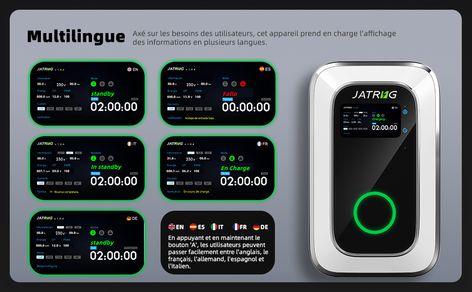 Зарядна станція для електромобіля 7kW 32A Type 2 WiFi-APP однофазна 230V (6м) - Швидка зарядка EV Wallbox IEC 62196-2