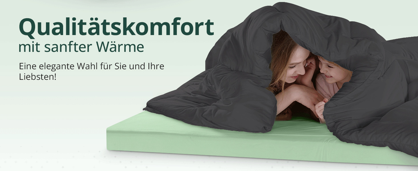 Ковдра Utopia Bedding - всесезонна, 370 GSM, дихаюча, стеганий наповнювач, супер м'яка (білий) - 200 x 220 см, сірий