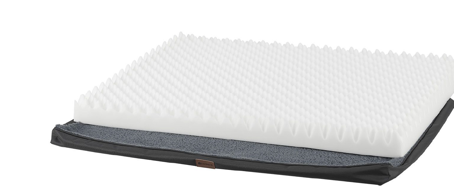 Ортопедичне ліжко для собак Juskys Milow, 76x51 см - м'яке та стабільне, знімний та пральний чохол. Підходить для маленьких собак - сірий колір.