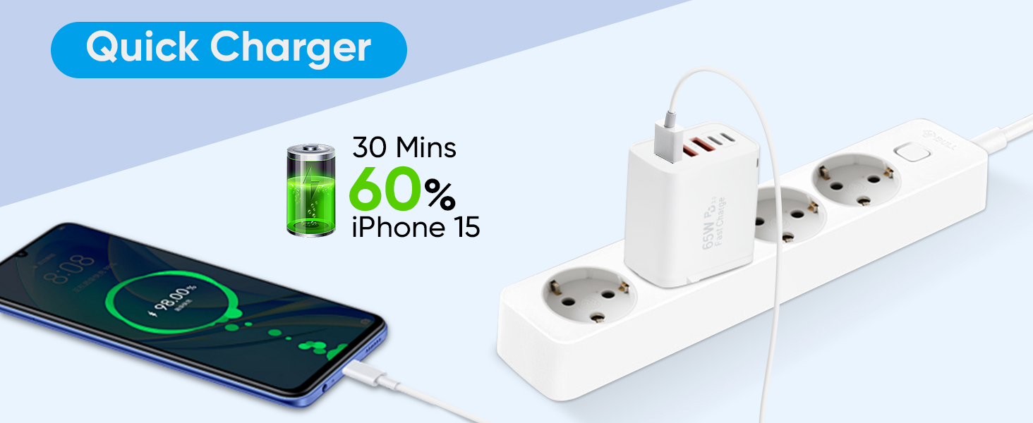 Зарядний пристрій GaN III 140W/100W USB-C 10-в-1, PD, QC20W для MacBook, iPad, iPhone, HP, Samsung Galaxy та інших пристроїв