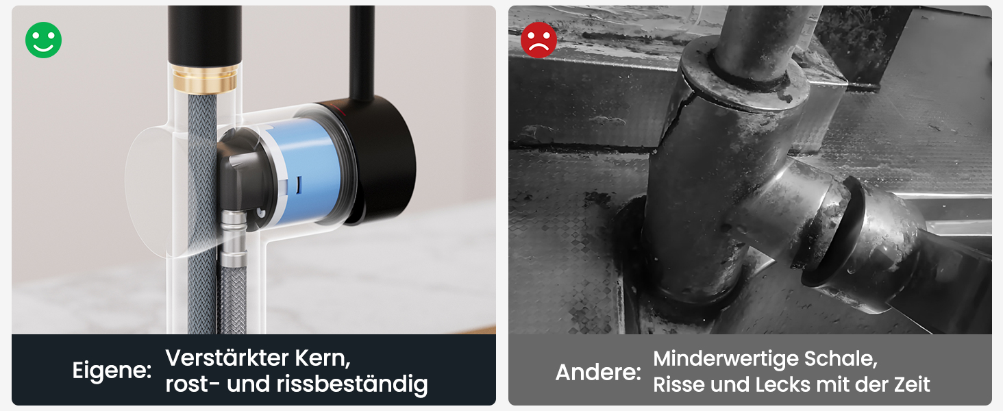 Кран кухонний CECIPA X203B чорний з висувною лійкою, 360° поворот, двома струменями, з нержавіючої сталі