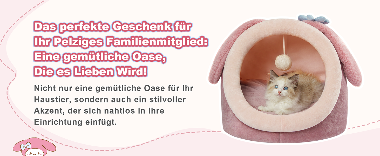 Кішечка-будиночок для котів Jiupety, ліжко-печера для котів, зелений, середній (38x37x32 см), з неслизьким дном, знімний, з можливістю прання