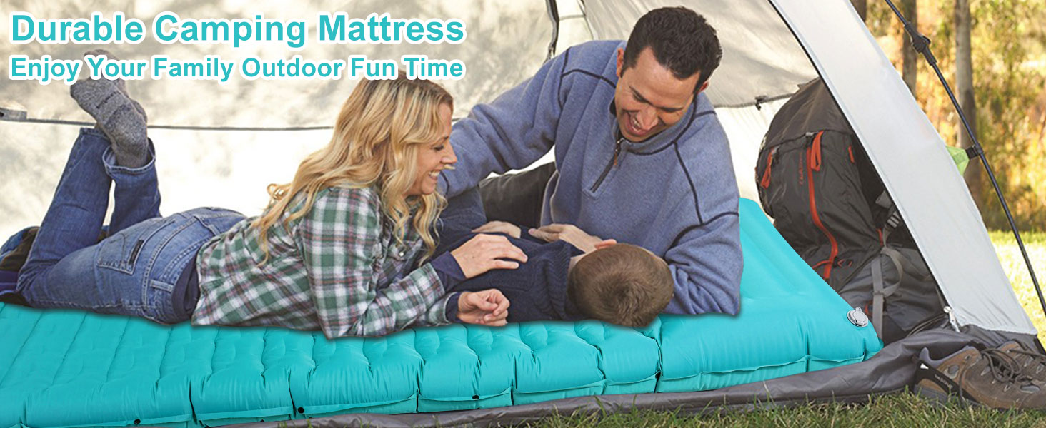 Надувна ізольована каремат для кемпінгу DeeprBling з самонадуваванням та помпою, 200x70x10 см