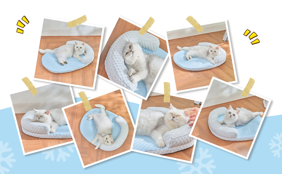 Підвісне ліжко для котів CATISM 360° з можливістю обертання, кошик для сну, 36x38 см, до 20 кг (блакитний)