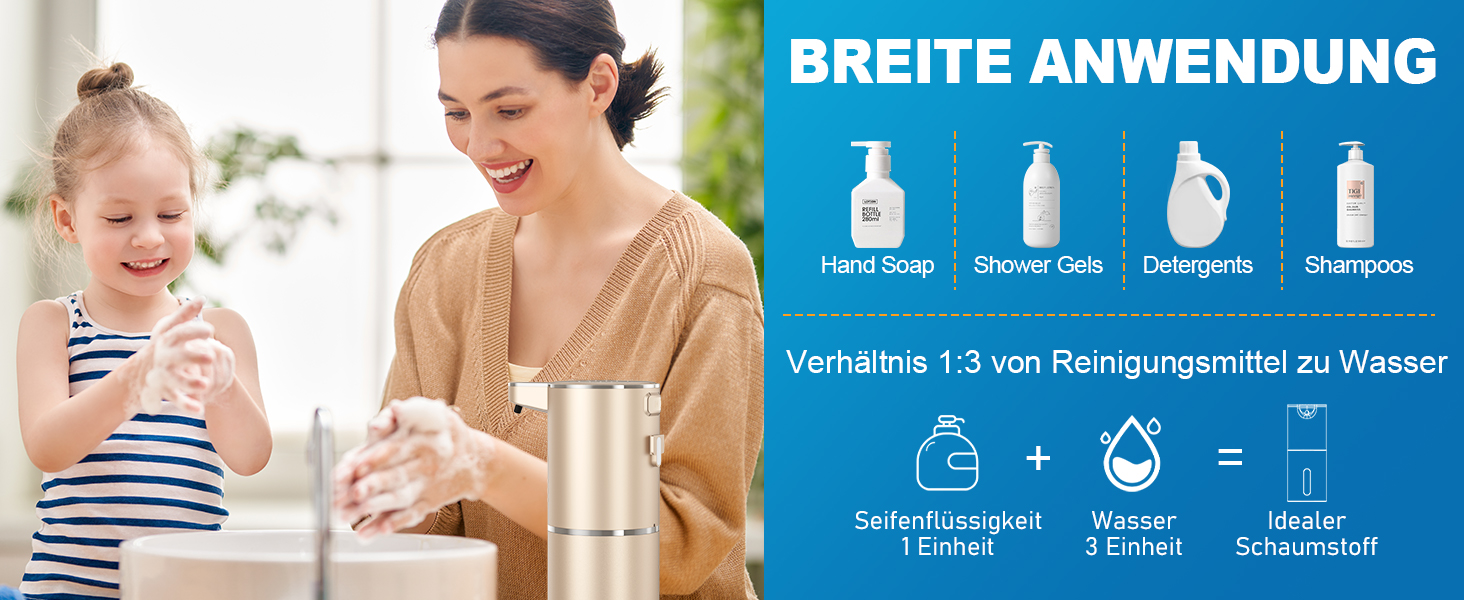 Автоматичний диспенсер для мила Amyzavls, 380 мл, USB, сенсорний, для ванної, кухні, офісу, інфрачервоний сенсор, підтримка рідкого та пінного мила