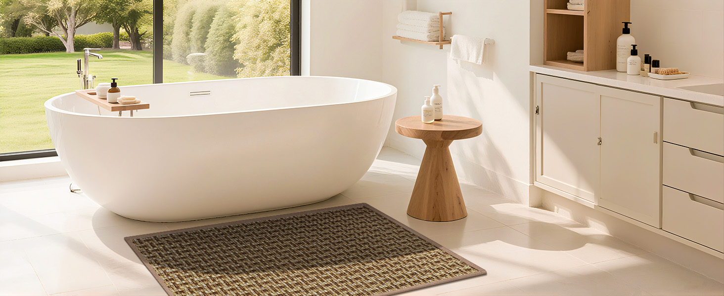 При welcoming-килимок LEKEEPGO для входу, протиковзний вологопоглинаючий килим у передпокій, що миється, коричневий, 43x75 см