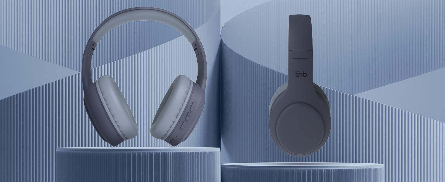 Бездротові навушники T'nB, складні, з пасивною шумоізоляцією, Bluetooth, стерео, мікрофон, до 30 годин роботи, зелено-блакитні