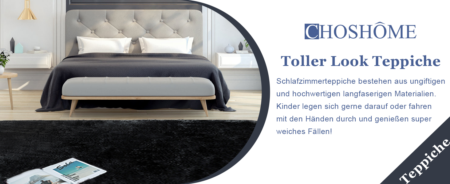 Чохол для ліжка CHOSHOME, м'який килим для спальні, вітальні, дитячої кімнати, штормовий, антиковзаюча підкладка, 90x150 см, 200x290 см (Чорний)
