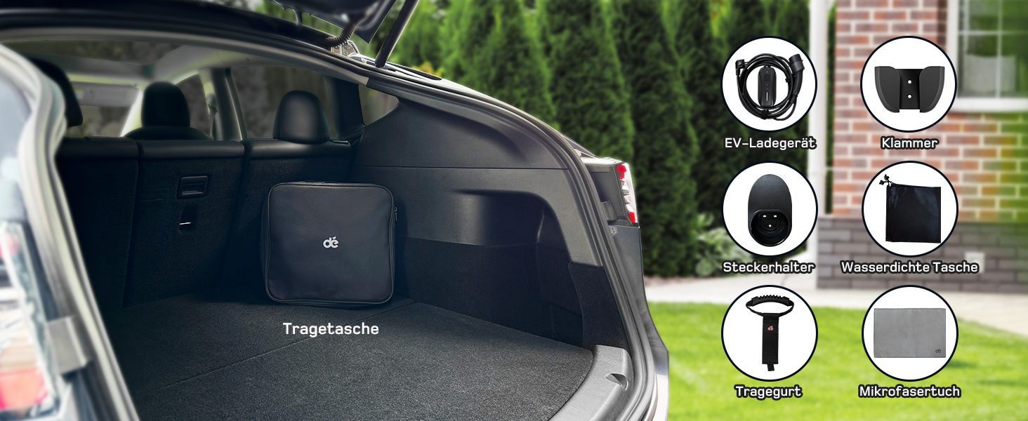 Кабель зарядки Schuko 3.68kW для електромобілів, 6м, 6-16A з цифровим дисплеєм