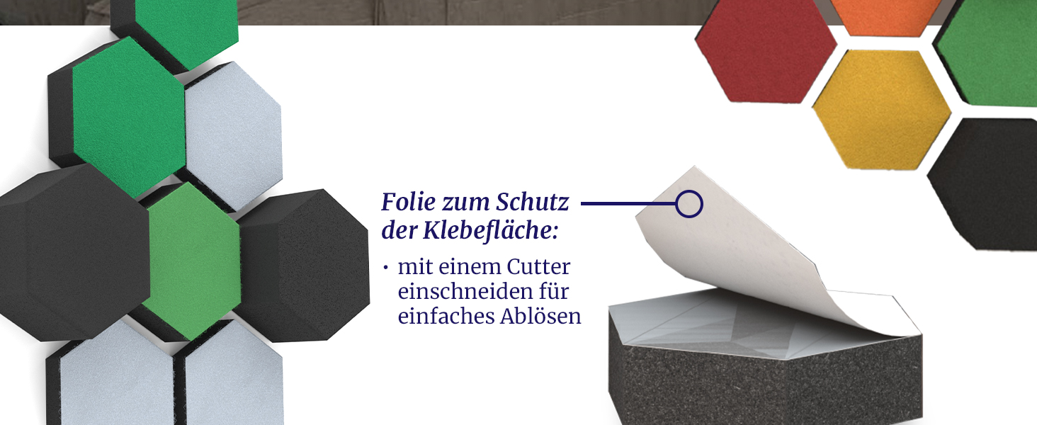 Акустичні 3D-панелі PolySound ECO гексагон, самоклеючі панелі для звукоізоляції офісу, геймерської зони та дому, набір 9 шт (3-10 см), колір Smoky Safari