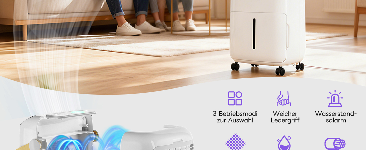 Електричний осушувач повітря 9л/24г, тихий, з дитячим блокуванням, захистом від переливу та автоматичним перезапуском. Підходить для спальні, ванної кімнати, підвалу та пральні. Осушувач повітря 16л/день.