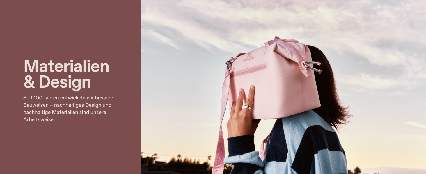 Термосумка Stanley 1913 All-Day Julienne Maxi 7.0L Rose Quartz - 100% перероблений поліестер, ручка для перенесення, сітчасті кишені