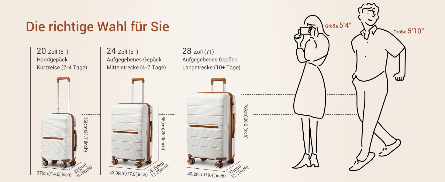 Чемодан British Traveller Mittelgroß: міцний валіза на 8 коліщатках з TSA-замком, 66 x 43.3 x 28.5 см, бежевий
