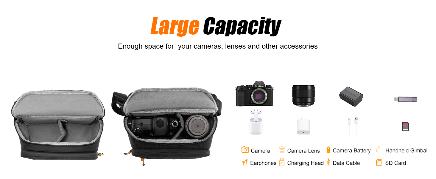 Чорна сумка для камери Cwatcun з кріпленням для штатива, водостійка, для фотографів (S)