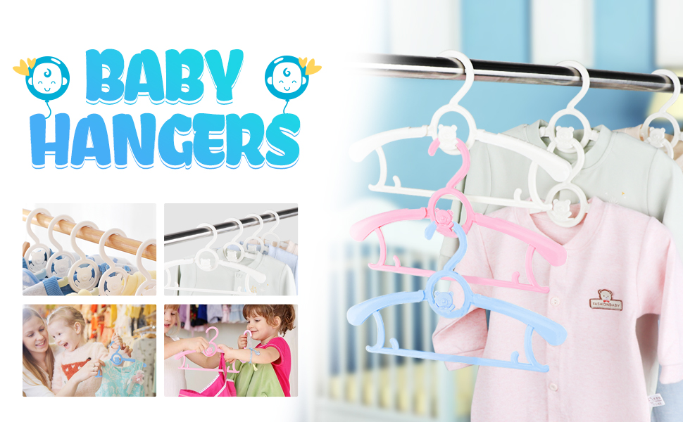 Місця для дитячого одягу: 20 шт. Місця для одягу, що ростуть, для дітей, що економлять простір, з ручками у вигляді ведмедиків, неслизькі вішалки для немовлят та малюків, білі