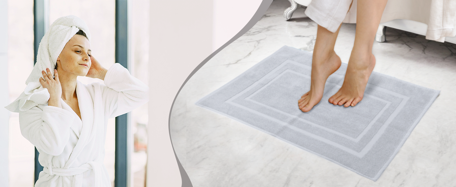 Набір килимків для ванної кімнати NatureMark, 100% бавовна, 50 x 80 см, преміум-якість, колір натуральний/кремовий (2 шт.)