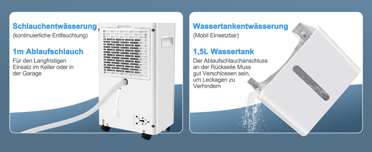 Електричний осушувач повітря 9л/добу, тихий, з дитячим замком, захистом від переливу та авторестартом, для спальні, ванної, підвалу та пральні
