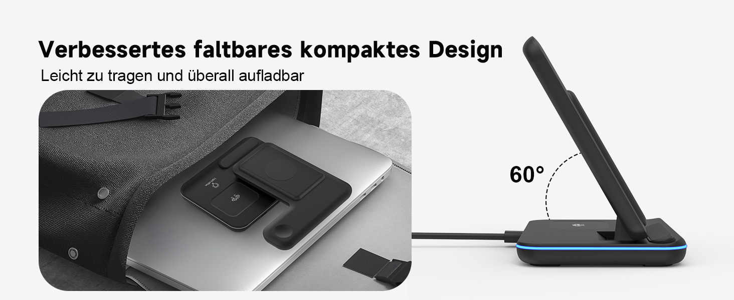 Бездротова зарядка 3-в-1 для Apple iPhone, Apple Watch та AirPods (чорний)