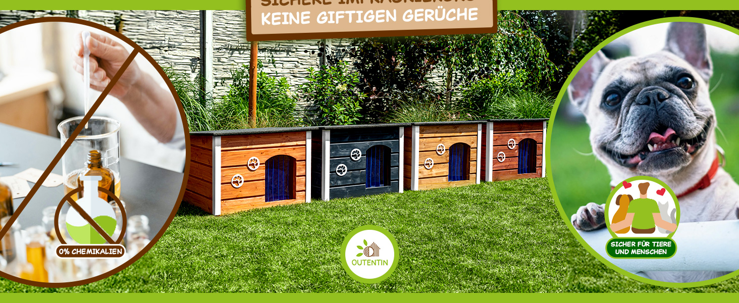 Будка для собак середнього розміру Outentin - тепла, ізольована, для вулиці, сіра, 76x60x60 см