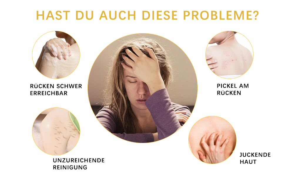 Рюкенbürсте для спини 50 см: складана щітка для душу з довгим руків'ям для ексфоліації, суха щітка для душу, щітка для ванни з змінною насадкою, підходить для людей похилого віку